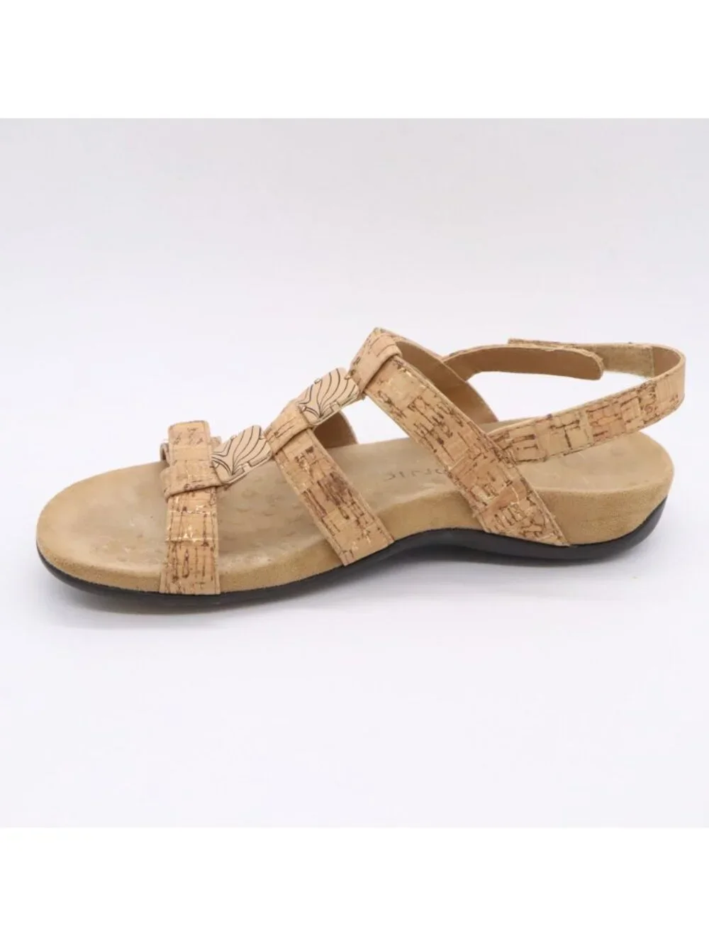 Vionic Sandals Amber Cork Strappy Women's Sz 6 Tan Comfort Orthotic Casual